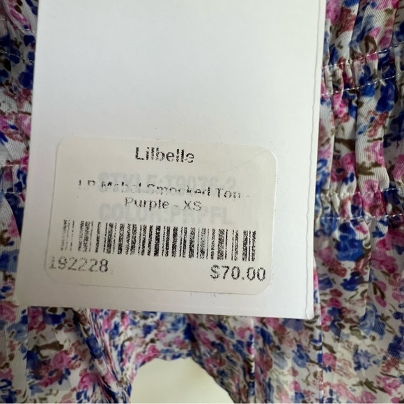 NWT Lucy Paris Mabel Floral Coquette Smocked Puff Sleeve Blouse Cottagecore XS - Picture 8 of 12